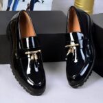 DEPALLY CHAIN IRON TIE DESIGNERS SHOES BLACK