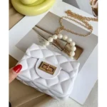 Ladies SMALL Pocket Size Jelly Handbag- White