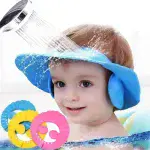 Adjustable Waterproof Baby Eye & Ear Protection Shower Cap(Blue)