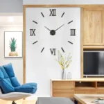DIY Wall Clocks 3D Mirror Stickers Large Wall Clock -Black - Image 2