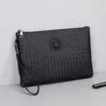 Exquisite Basket Leather Design Men's Clutch Purse Souvenir Gift Item