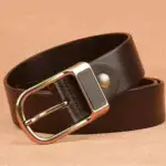 Brown Simple Fashion Men Leather Belt - Image 2