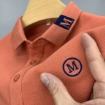 Men's Fashion Polo T-shirt Business Casual Short Sleeve Brown