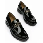 Men's Crystal Leather Shoes - Black