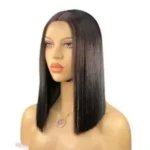 Human Hair blend Straight Wig Blunt Cut - 12inches