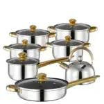 Dessini Stainless Cookware Set Nonstick Cooking Set With Kettle -12pcs