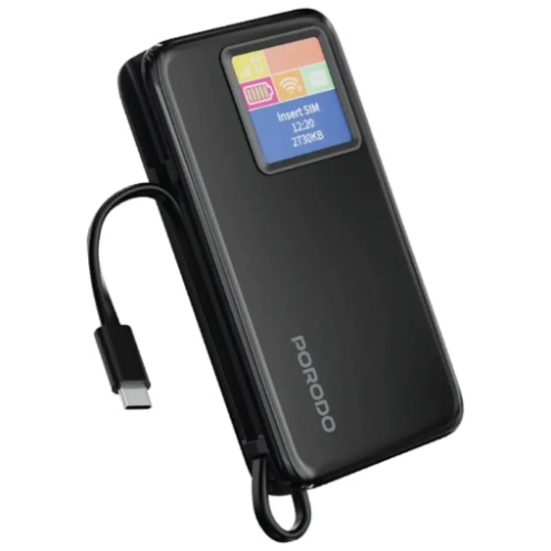 57289_1755709794 Porodo 4g Lte - Wifi 6 Pocket Router With 10000mah Power Bank - Image 1