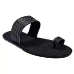 Open Toe Slippers - Black