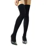 Over The Knee Socks Thigh High Cotton Stockings - Black