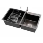 Double Bowl Kitchen Sink With Tap - Image 2