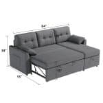 VANACC Sectional Sofa Bed with Storage and Soft Seat ,Reversible Pull Out Couch for Living Room - Image 2