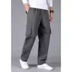 Men's Gray Straight Leg Cargo Trouser - Image 2