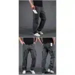 Men's Gray Straight Leg Cargo Trouser - Image 3