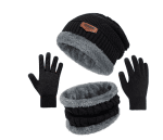 Loritta 3 Pack Womens Winter Hats and Casual Scarf Set Soft Winter Gloves
