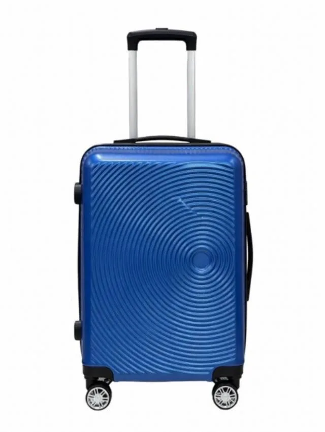 118566_1770805660 Hard Shell Suitcase - Medium - Concentric Circle Design - Blue - Image 1