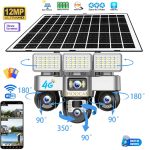 V380 Pro 4G Solar PTZ Security Camera - 3-Lens AI Tracking, Color Night Vision, Wireless CCTV